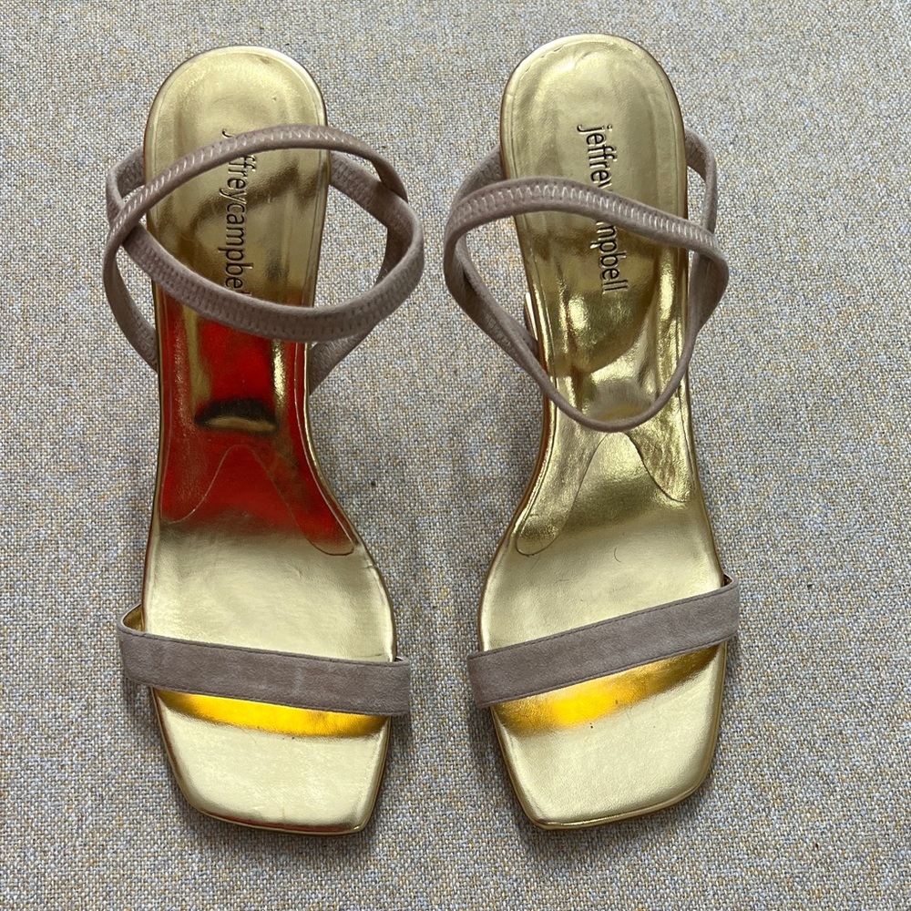 ❤️Jeffrey Campbell Gold Heels